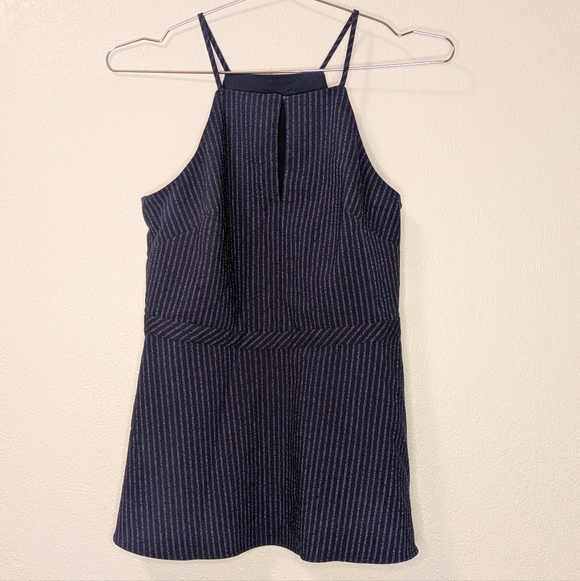 Banana Republic Dark Blue Pinstripe Strappy Top - Picture 2 of 7